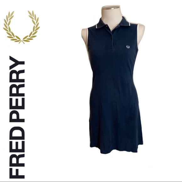 Fred Perry | Dresses | Fred Perry Tennis Dress Navy Blue W White Piping | Poshmark